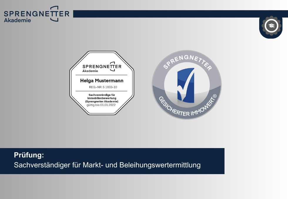 Prüfung  (Sachverständiger für die Markt- und Beleihungswertermittlung von Immobilien) Prüfung  (Sachverständiger für die Markt- und Beleihungswertermittlung von Immobilien)