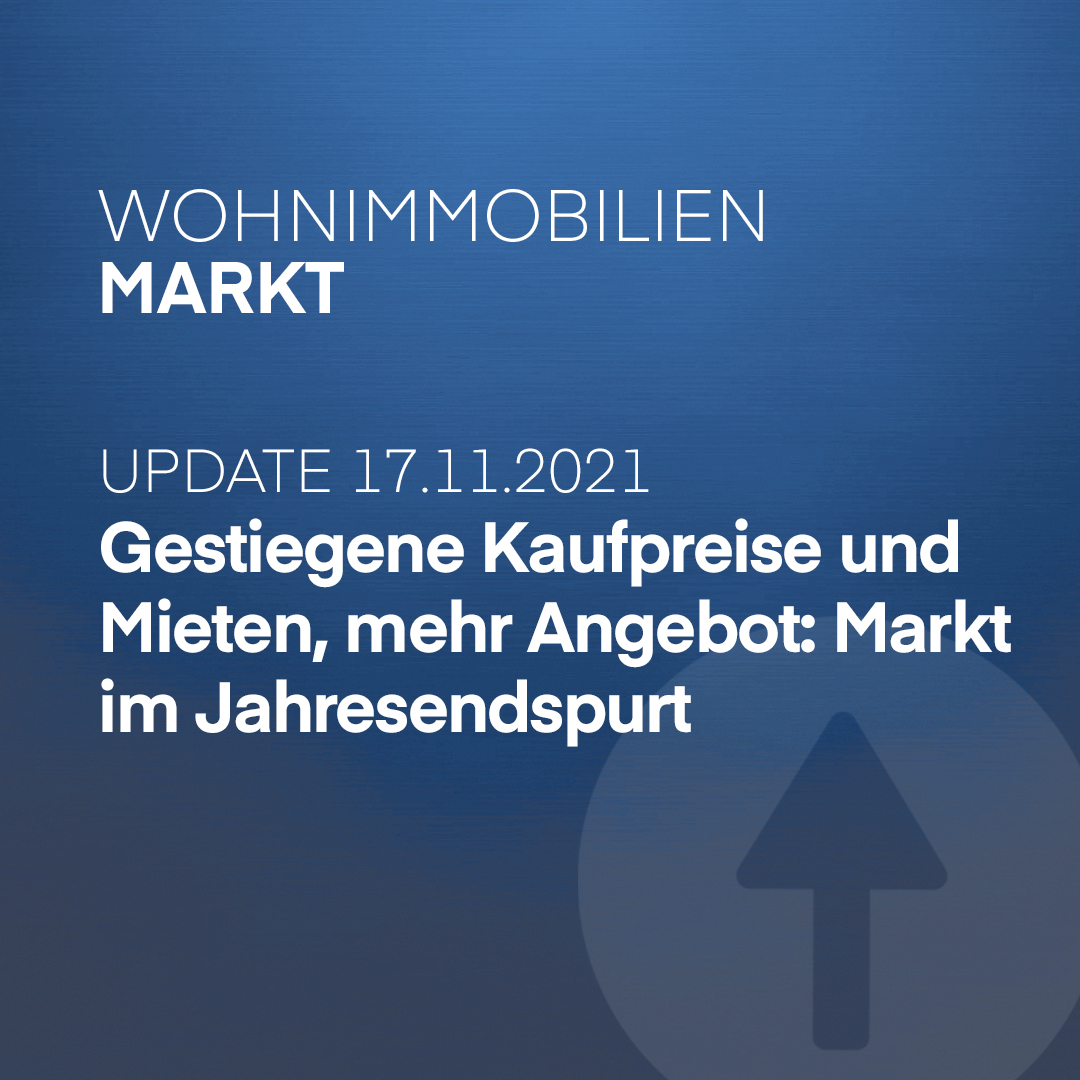 Gestiegene Kaufpreise, gestiegene Mieten, mehr Angebot: Wohnimmobilienmarkt im Jahresendspurt