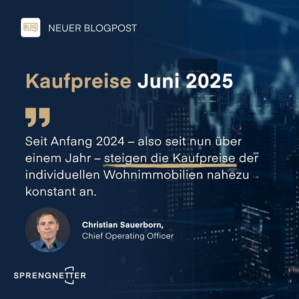 Kontinuierlicher Stabilisierungskurs bei Wohnimmobilien