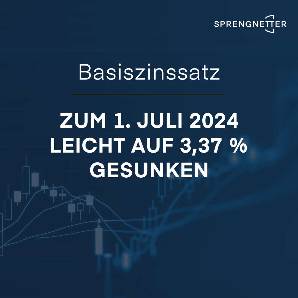 Basiszinssatz zum 1. Juli 2024 leicht auf 3,37 % gesunken