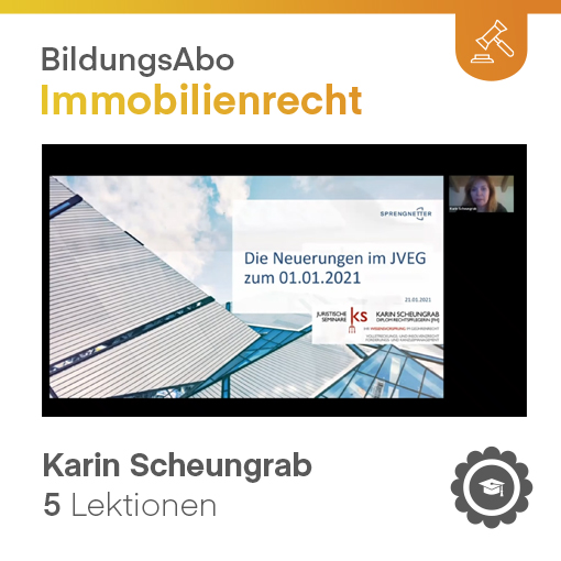 Das neue JVEG - Update für Sachverständige (VIDEO-Kurs) Das neue JVEG - Update für Sachverständige (VIDEO-Kurs)