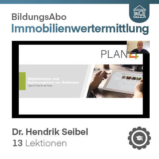 Objektanalyse und Sanierungsstau von Gebäuden (VIDEO-Kurs) Objektanalyse und Sanierungsstau von Gebäuden (VIDEO-Kurs)